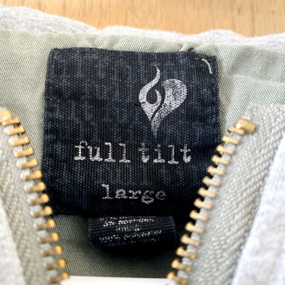 Full Tilt Light Jacket Cropped Double Zipper Green - Picture 4 of 4